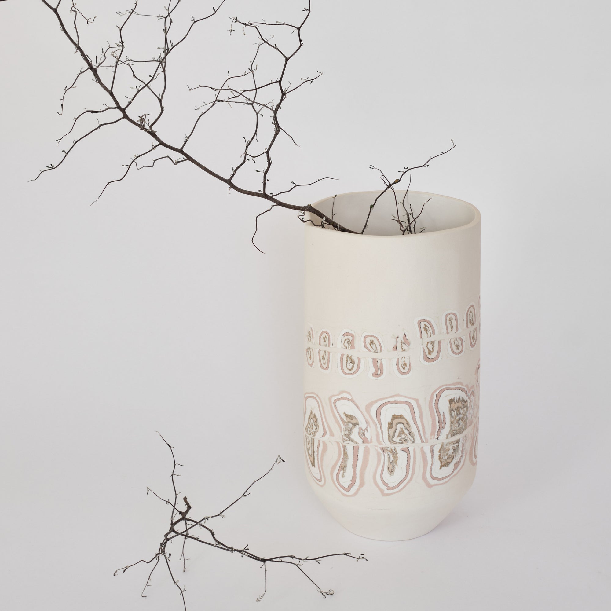 Tall Tubular Nerikomi Vase