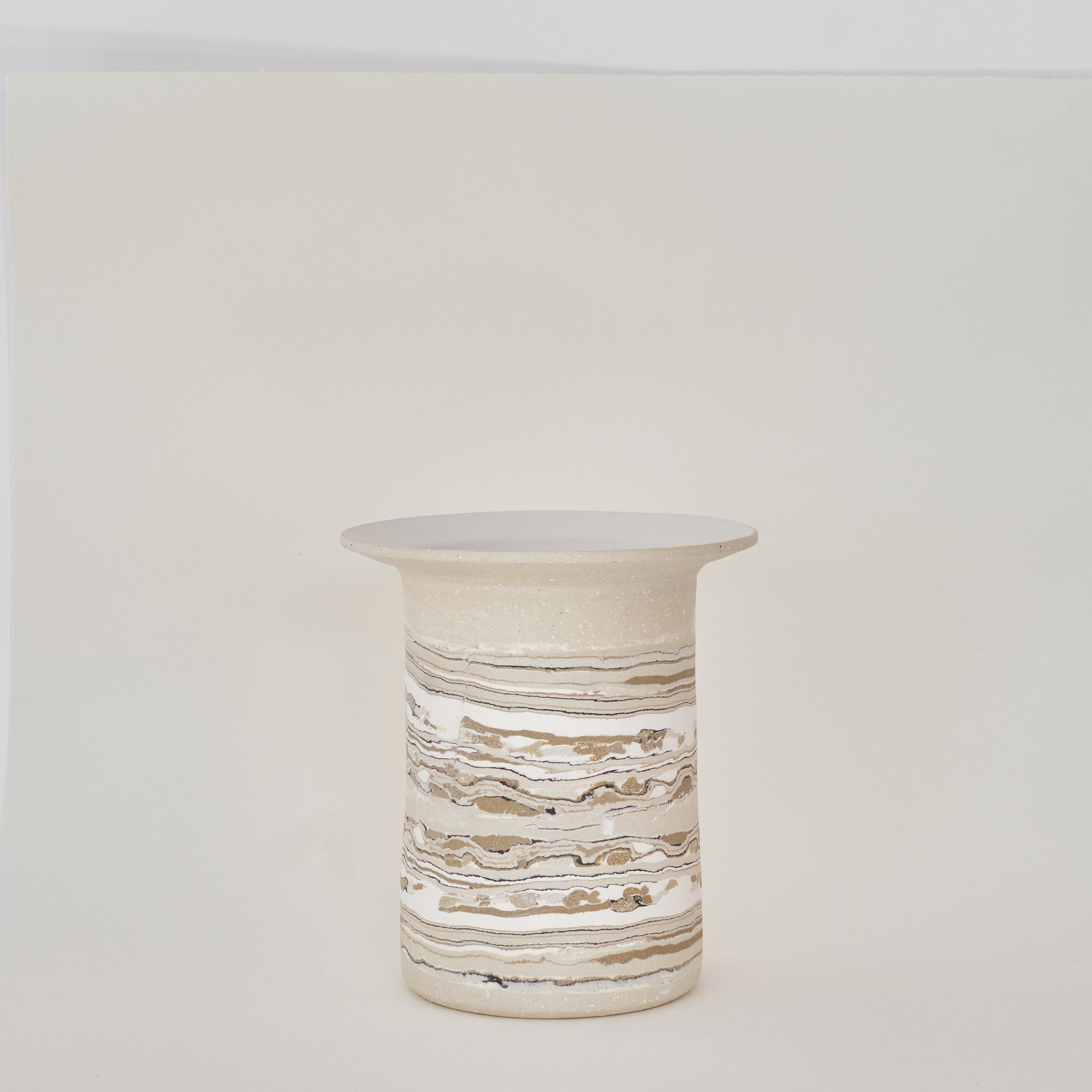 Tall Nerikomi Collar Vase