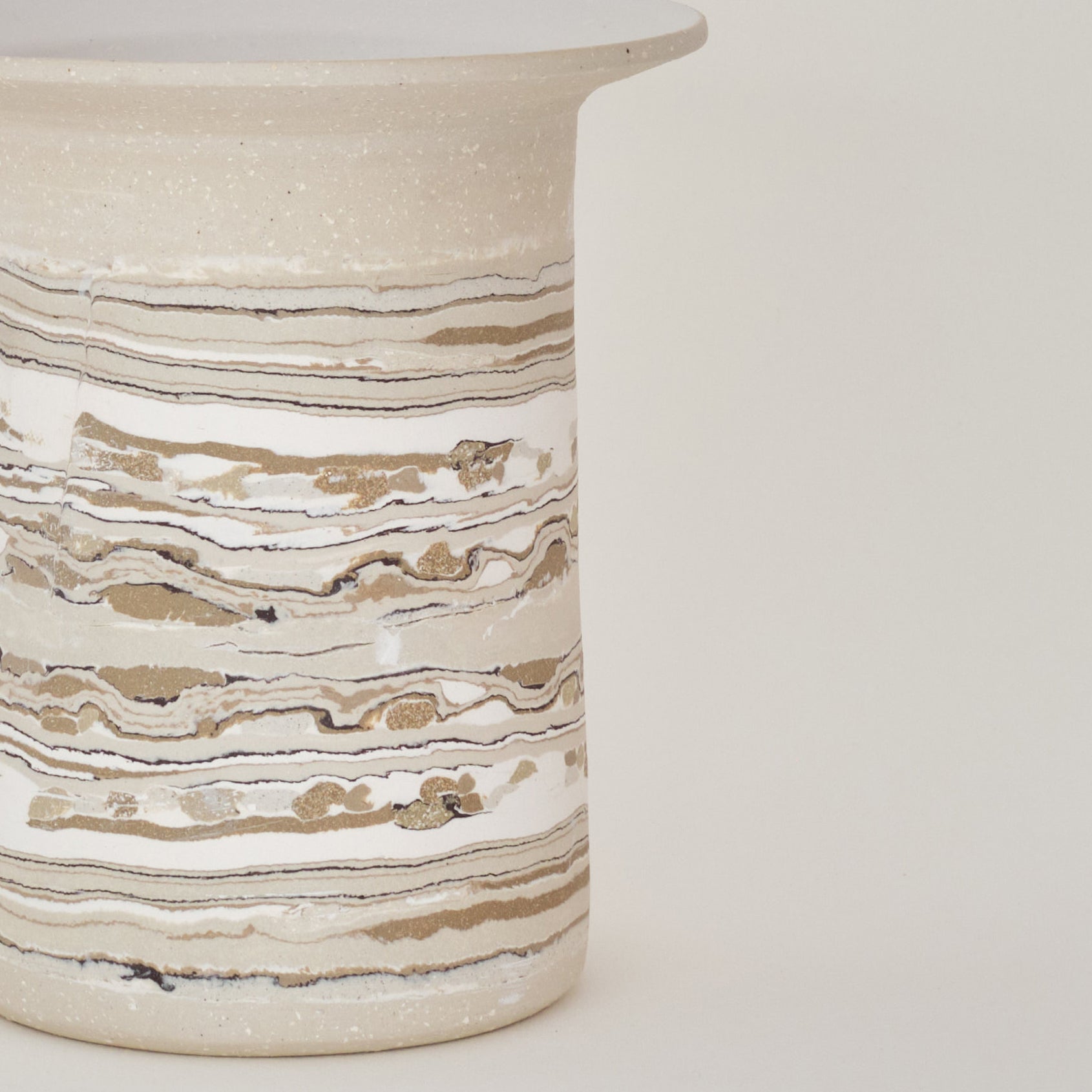Tall Nerikomi Collar Vase