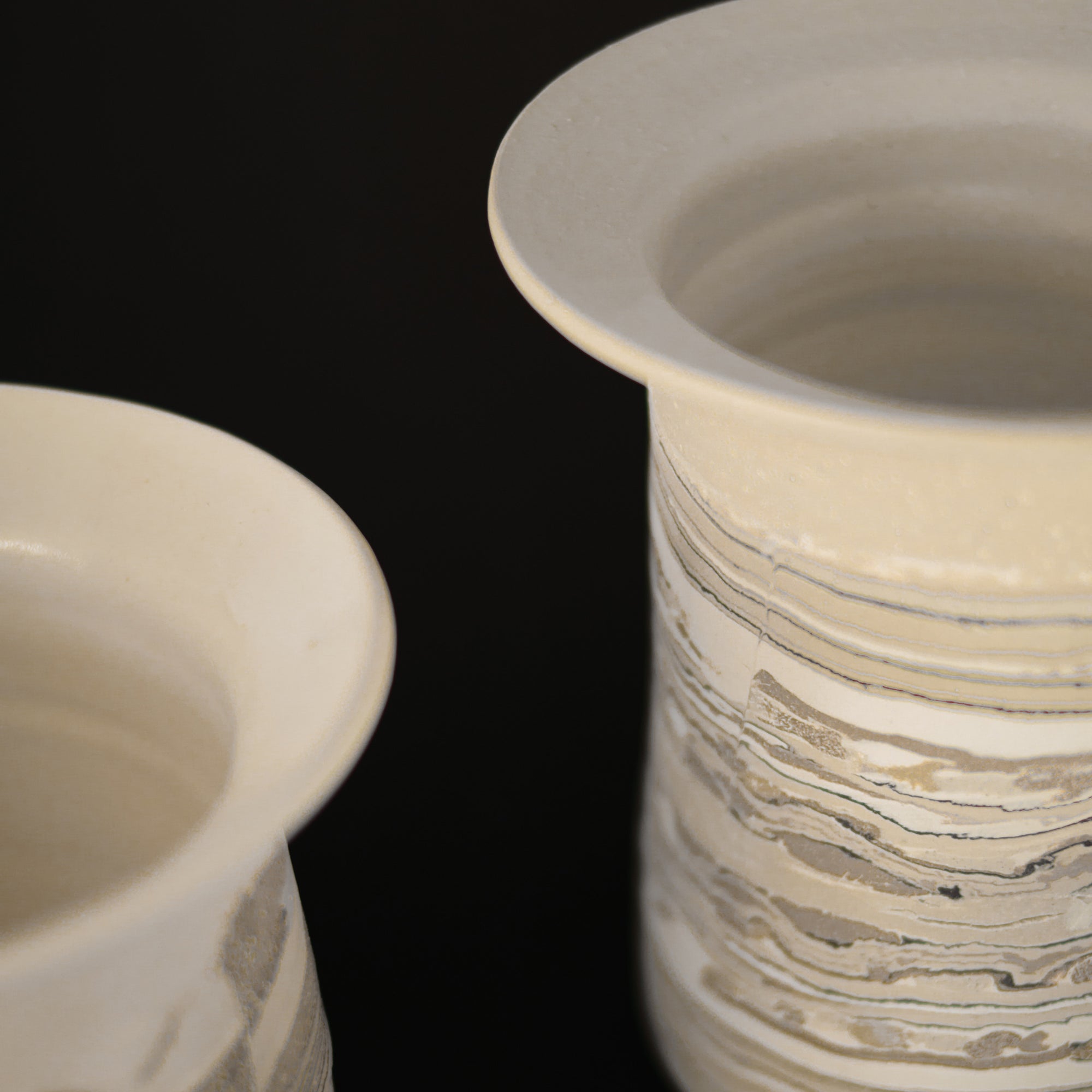 Tall Nerikomi Collar Vase