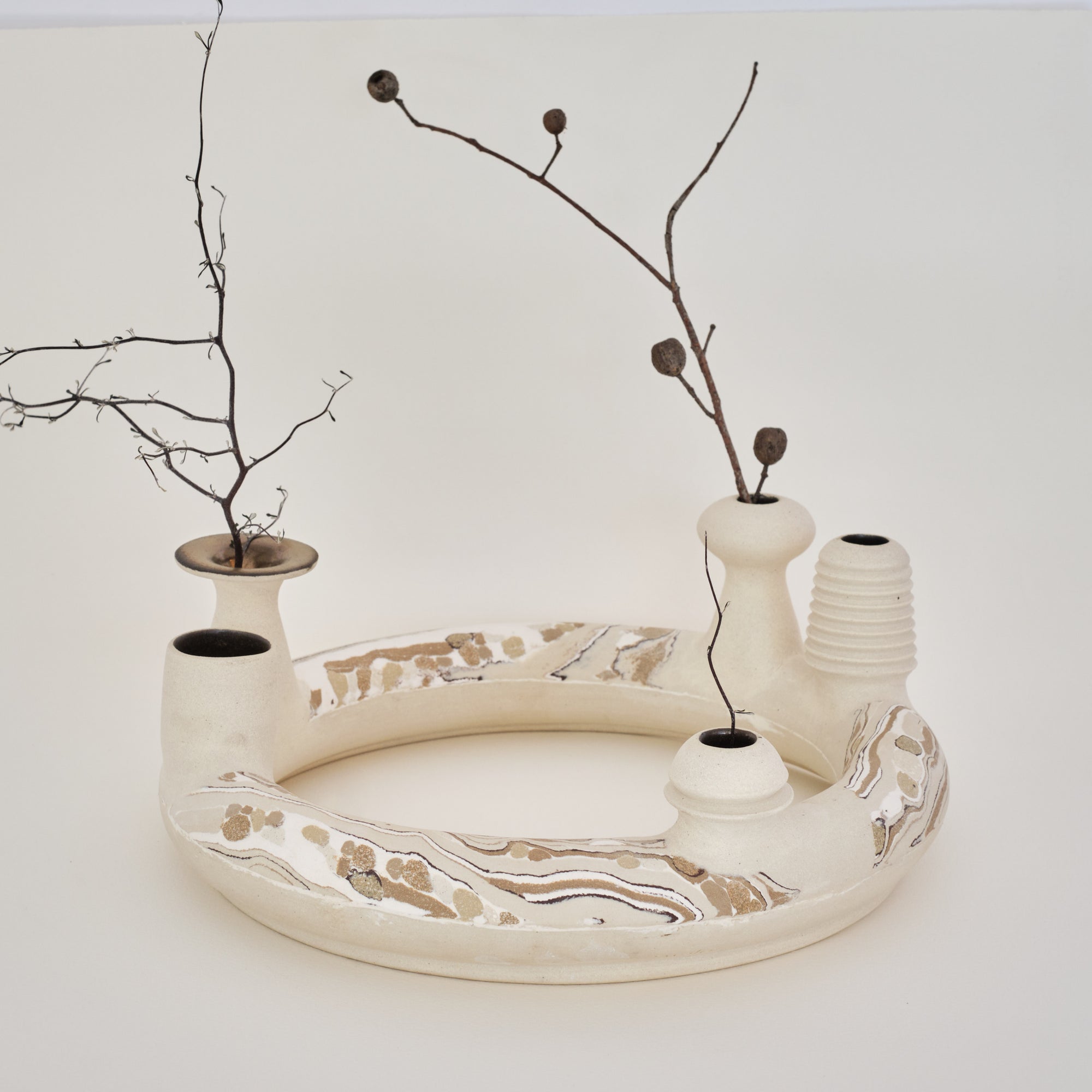 Large One-off Nerikomi Ring Vase